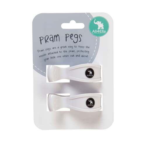 All4Ella 2 Pack Pram Pegs Assorted Colours [Colour: White]