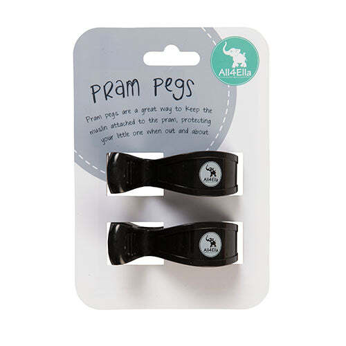 All4Ella 2 Pack Pram Pegs Assorted Colours [Colour: Black]