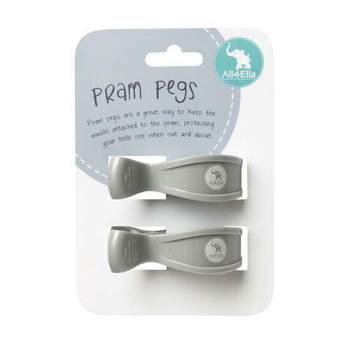 All4Ella 2 Pack Pram Pegs Assorted Colours [Colour: Grey]