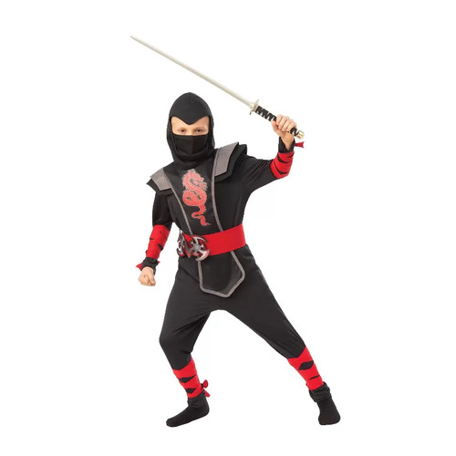 Red Ninja Boy Child Costume Size 8-10 Years 700928