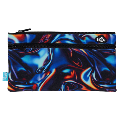 Spencil A4 Twin Zip Pencil Case - Metallic Waves