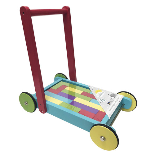 Hello Sunshine Wooden Walker Wagon with Blocks 548916