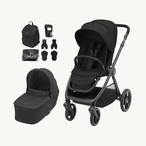 Maxi Cosi Oxford Stroller V26 & Sense Pram Bassinet - Twillic Black