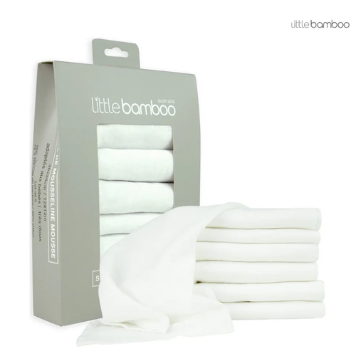 Little Bamboo Soft Muslin Wash Cloths 6pk - Natural