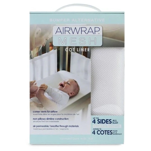 Airwrap Mesh Cot Liner 4 Sides White