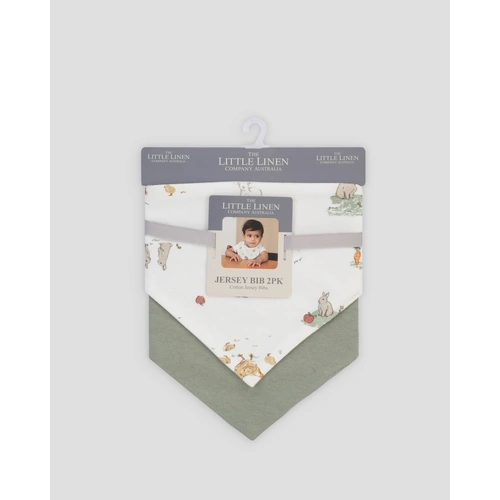 The Little Linen Company Jersey Bib 2pk - Farmyard Lamb