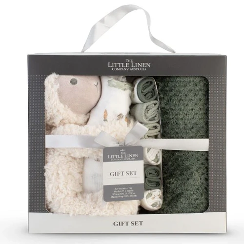The Little Linen Company Boxed Gift Set - Farmyard Lamb