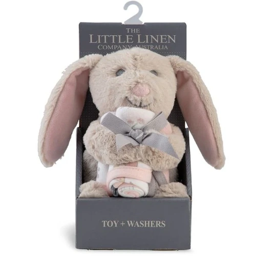 The Little Linen Company Plush Toy & Washers - Harvest Bunny