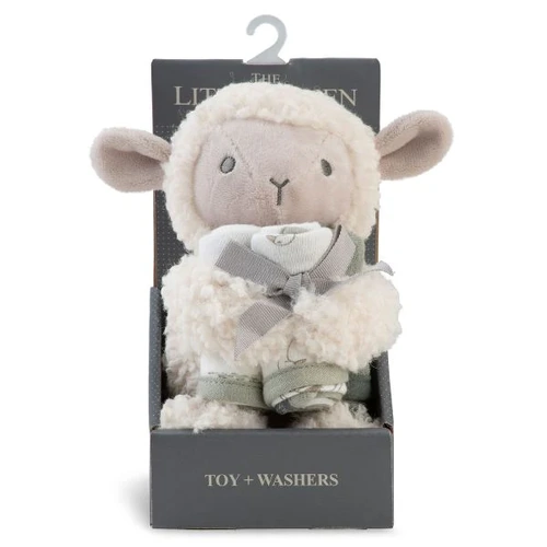 The Little Linen Company Plush Toy & Washers - Farmyard Lamb