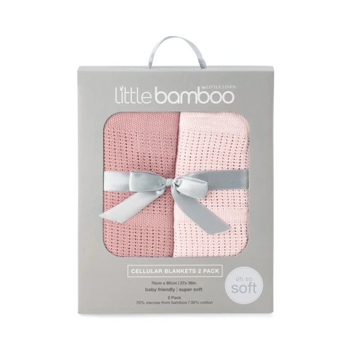 Little Bamboo Cellular Blanket 2pk - Dusty Rose