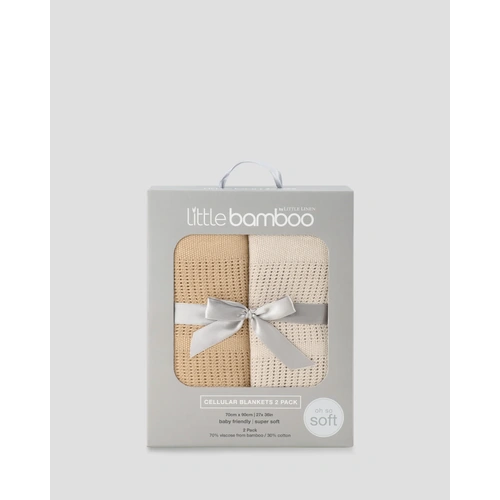 Little Bamboo Cellular Blanket 2pk - Iced Coffee