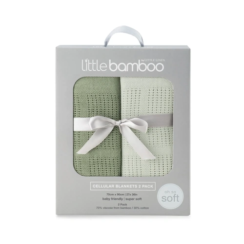 Little Bamboo Cellular Blanket 2pk - Bayleaf