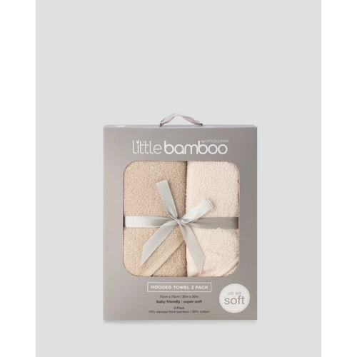 Little Bamboo Hooded Towel 2pk - Iced Coffee