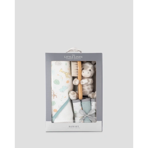 The Little Linen Company Bath Gift Set - Savanna Giraffe