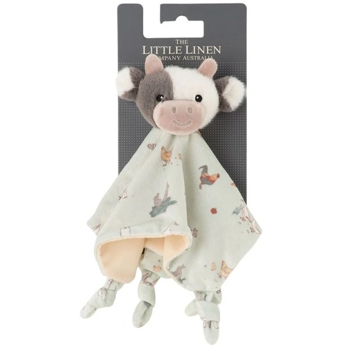 The Little Linen Company Lovie Comforter - Farmyard Cow