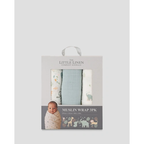 Little Linen Muslin Wraps 3pk - Savana Giraffe