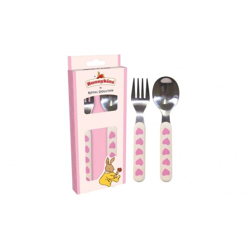 Bunnykins Spoon and Fork - Pink Sweethearts B08C**