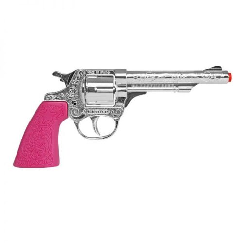 Gonher Pink Cowgirl Revolver with Holster 8 Shot Cap Gun Toy