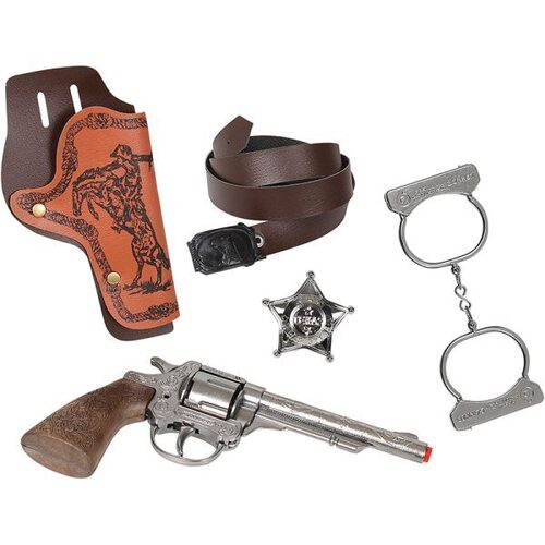 Gonher Wild West Texas Sheriff Play Set with Diecast 8 Shot Cap Gun 157/0 12R