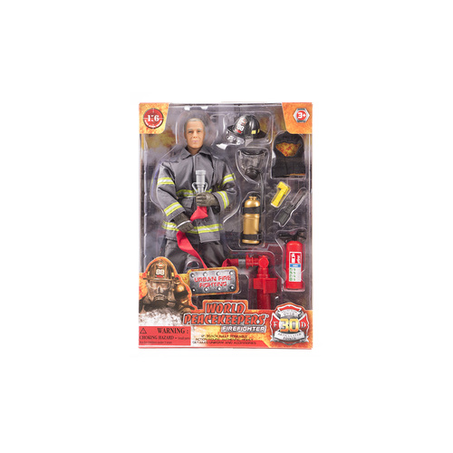 World Peacekeepers Firefighter 12 inch Figure 1:6 Scale [Style: Grey Suit] WPK176