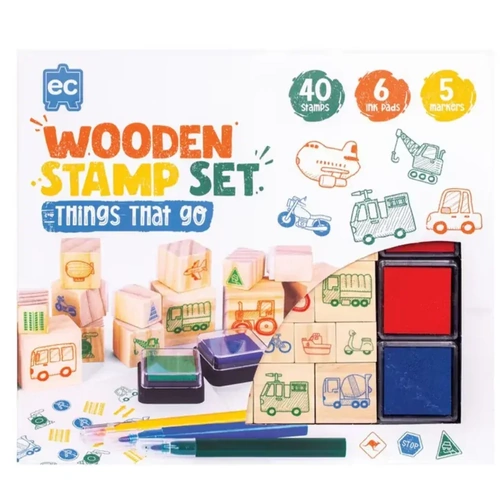 EC Wooden Stamp Set - Things That Go EVEWSTTG