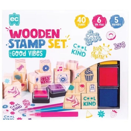 EC Wooden Stamp Set - Good Vibes EVEWSAAU