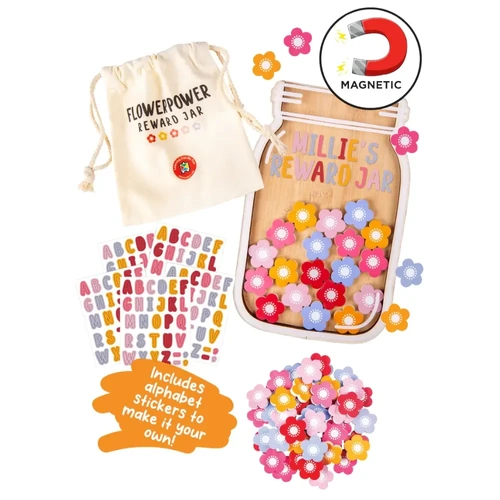 Flower Power Reward Jar - Magnetic attach to fridge EVTFLRJ