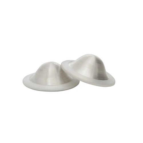 New Beginnings Pure Silver Nursing Nipple Cups Medium 2 Pack NBSSM2