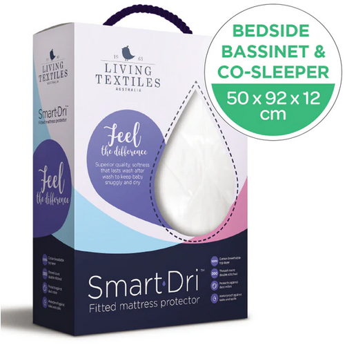 Living Textiles Smart Dri Bedside Bassinet/Co-Sleeper Fitted Mattress Protector 9909251