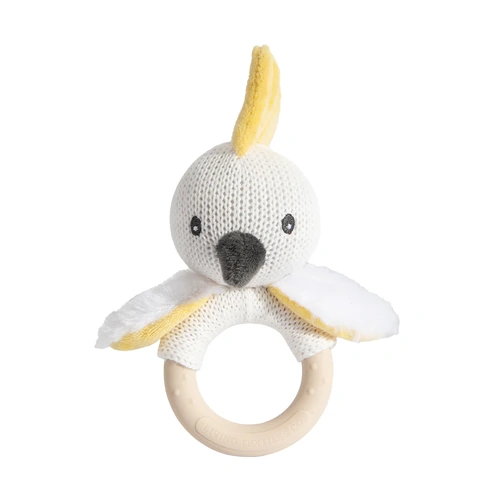 Living Textiles Australiana Ring Rattle - Colin the Cockatoo 4234431