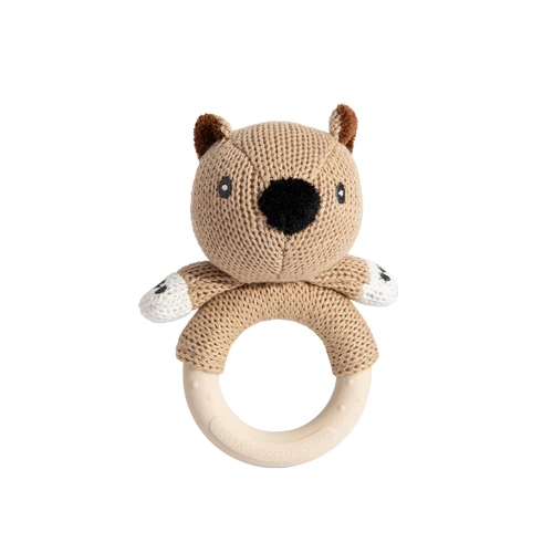 Living Textiles Australiana Ring Rattle - Wombat 4234436
