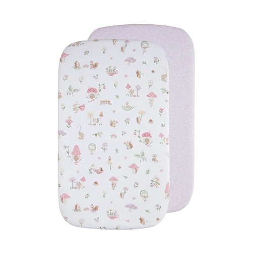 Living Textiles 2pk Bedside Bassinet/Cradle/Co-Sleeper Fitted Sheets - Whimsical Wonderland 9109548