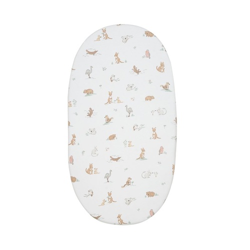 Living Textiles 100% Organic Cotton Bassinet Fitted Sheet - Australiana 9108583