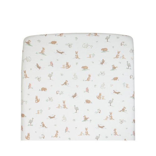 Living Textiles Organic Jersey Cotton Port-a-Cot Fitted Sheet - Australiana 9115583