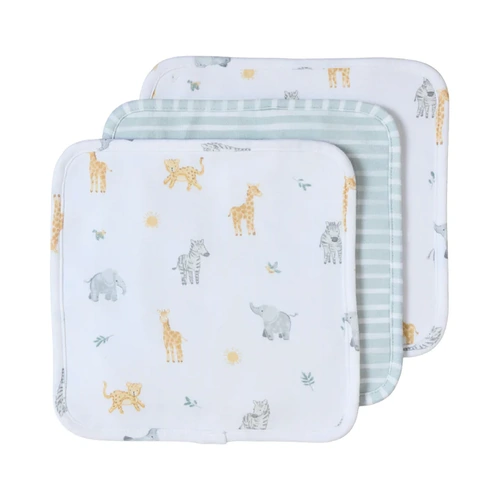 Living Textiles Face Washers 3 Pack - Roam & Roar 4034629
