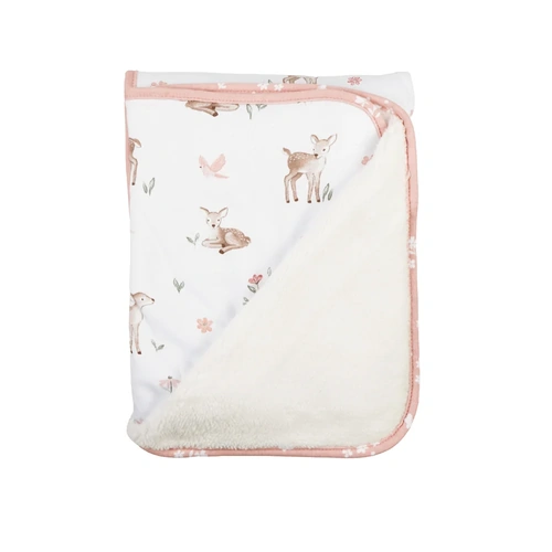 Living Textiles Jersey Sherpa Blanket - Fawn Fables 9809685