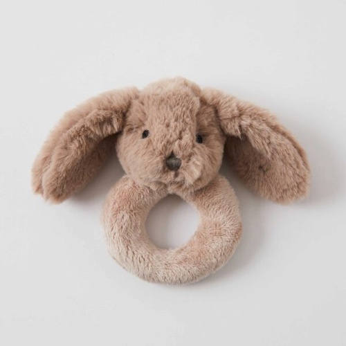 Jiggle & Giggle Taupe Bunny Rattle JCBR324