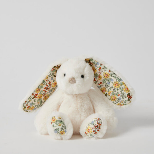 Jiggle & Giggle Floral White Bunny Rattle Small Plush JCBR408
