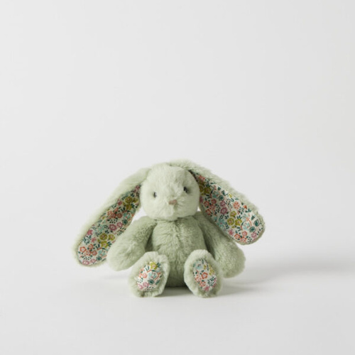 Jiggle & Giggle Floral Mint Bunny Rattle Small Plush JCBR541