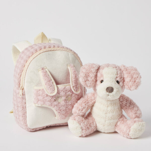 Jiggle & Giggle Plush Puppy Buddy Backpack - Pink WTBP104