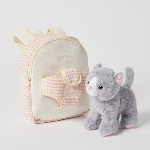 Jiggle & Giggle Plush Kitten Take-Me-Home Backpack WTBP107
