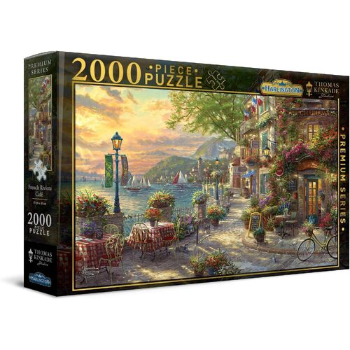 Harlington Thomas Kinkade Studios French Riviera Cafe 2000pc Puzzle 20059