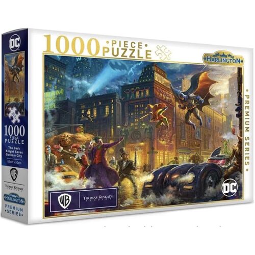 Harlington Thomas Kinkade Studios The Dark Knight Saves Gotham City 1000pc Puzzle