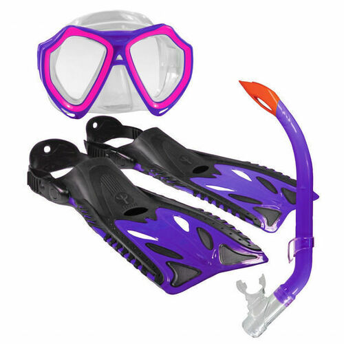 Nipper Snorkel Set Child Violet including fins (flippers) mask 16106