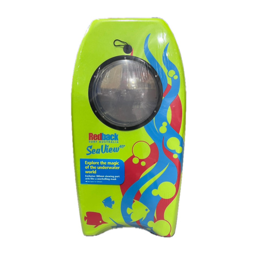 Redback Surfware Seaview 41" Viewing Bodyboard inc. plug & leash [Colour: Lime]