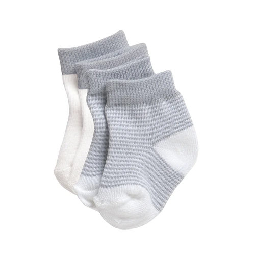 Playette Preemie Fashion Socks Grey/White 2pk 1308506