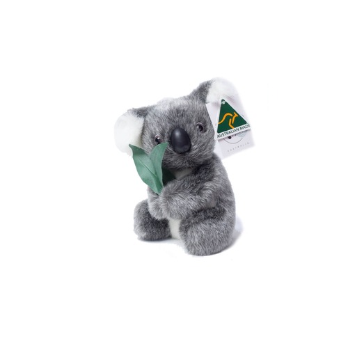 Aussie Bush Toys 17cm Koala with Leaf Stuffed Toy Plush Animal - Australian Made 9095