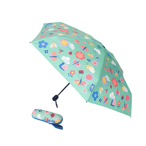 Spencil Compact Umbrella with Case [Style: Bee Happy]