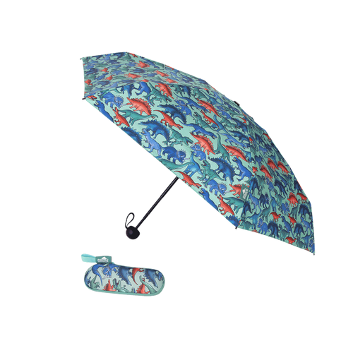 Spencil Compact Umbrella with Case [Style: Dino Stomp]