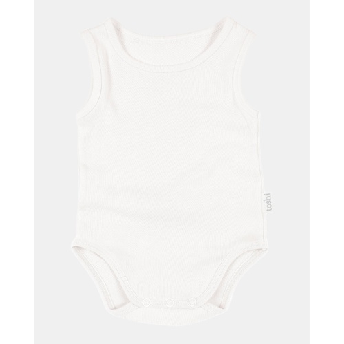 Toshi Dreamtime Organic Onesie Singlet Cream Newborn (0000) 